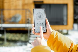 Controlling home security from a mobile device